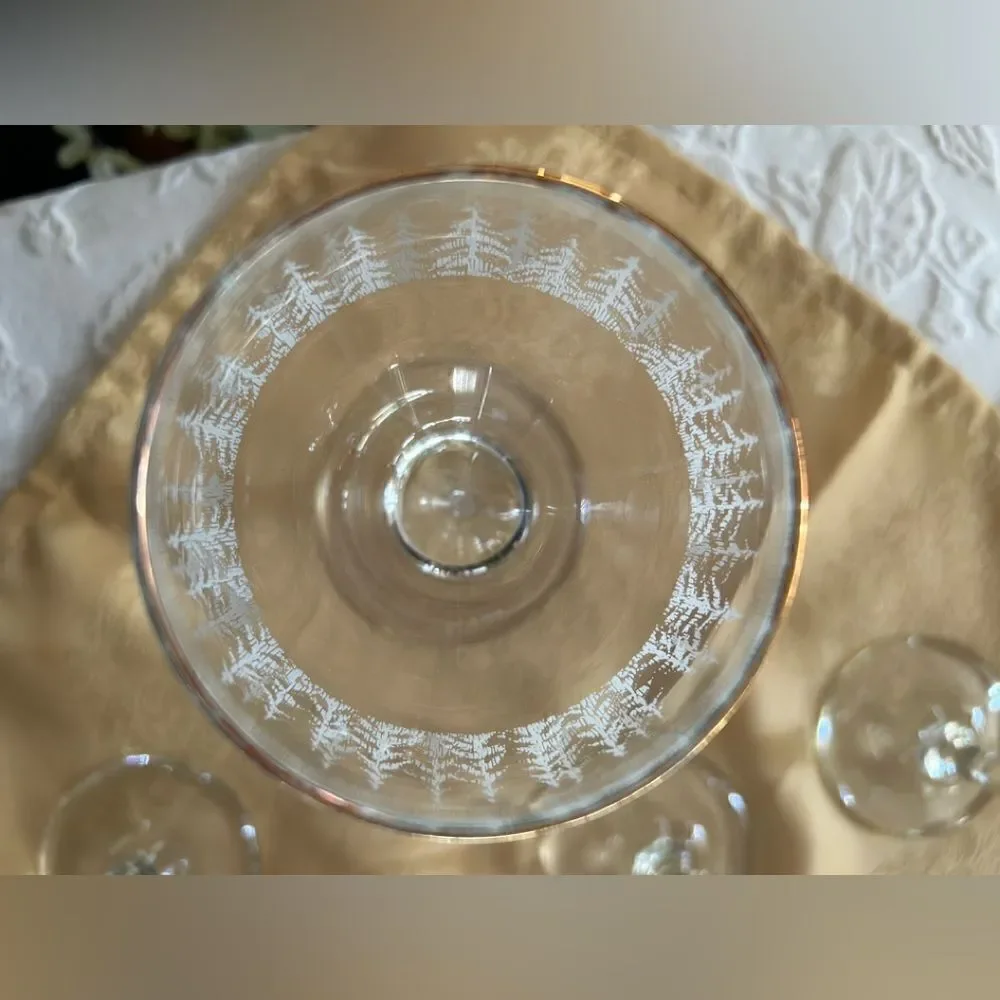 Gold rimmed wine glasses